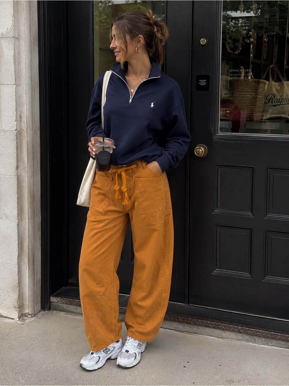 Free people We The Free Moxie Pull-On Barrel Jeans tangerine peel orange